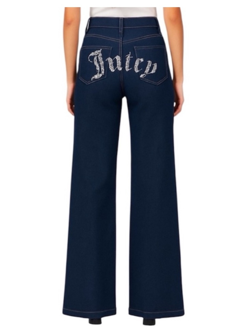 NWT Juicy Couture Lunita Wide-Leg Jeans with Stone Rinse Size 7/28 Y2K Inspired